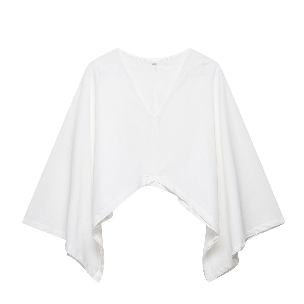 suit Women's 2 pieces linen blend cape style top+Pants