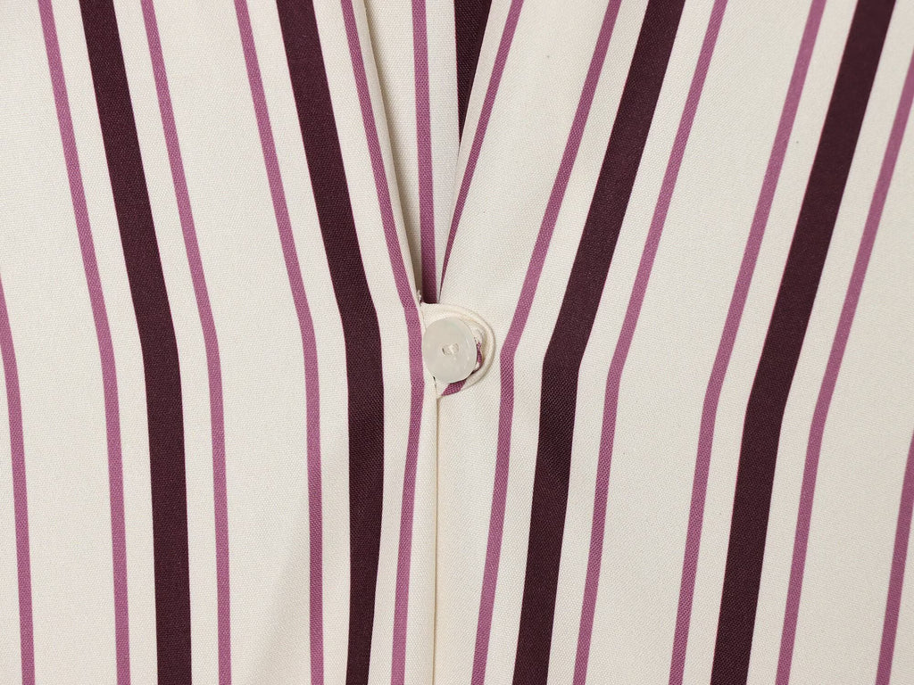Women's adjustable long short sleeved striped shirt