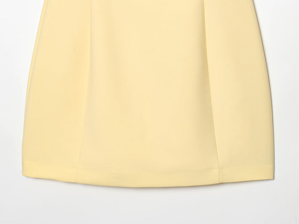Women's pleated decorative short sleeved mini dress