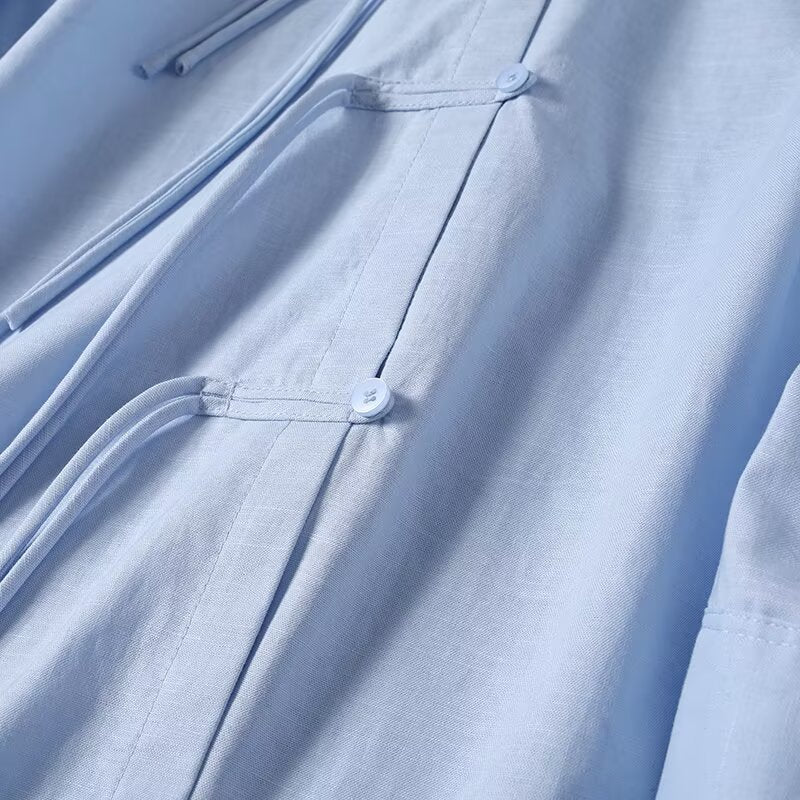 Women's New Chinese style Linen Blended Shirt