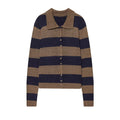 Women's comfortable Lapel striped knitted Coat