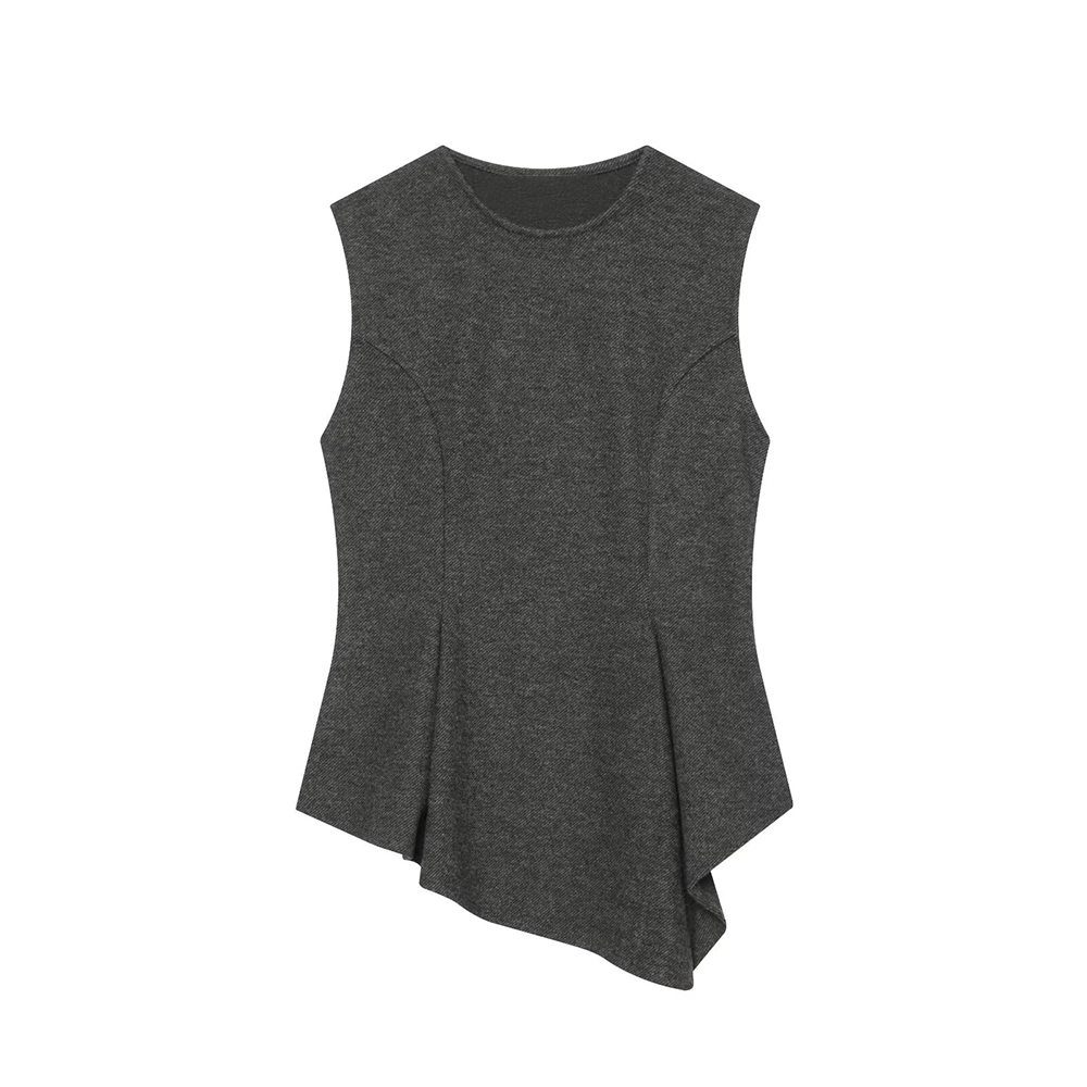suit Women's 2 pieces O-Neck soft texture short skirt style hem top+pants