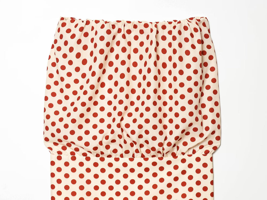 Women's polka dot strapless dress