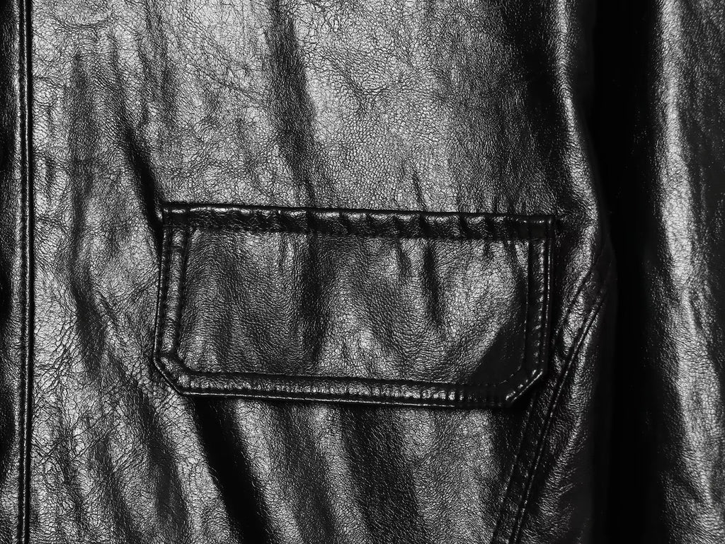 Women's short skirt style hem leather effect jacket