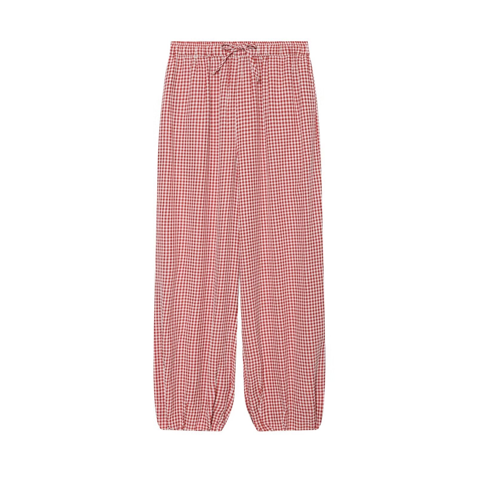 Women's casual plaid lantern pants
