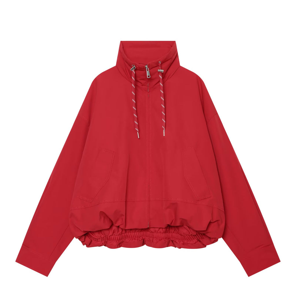 Women's with drawstring short cotton jacket Coat