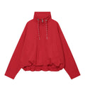 Women's with drawstring short cotton jacket Coat