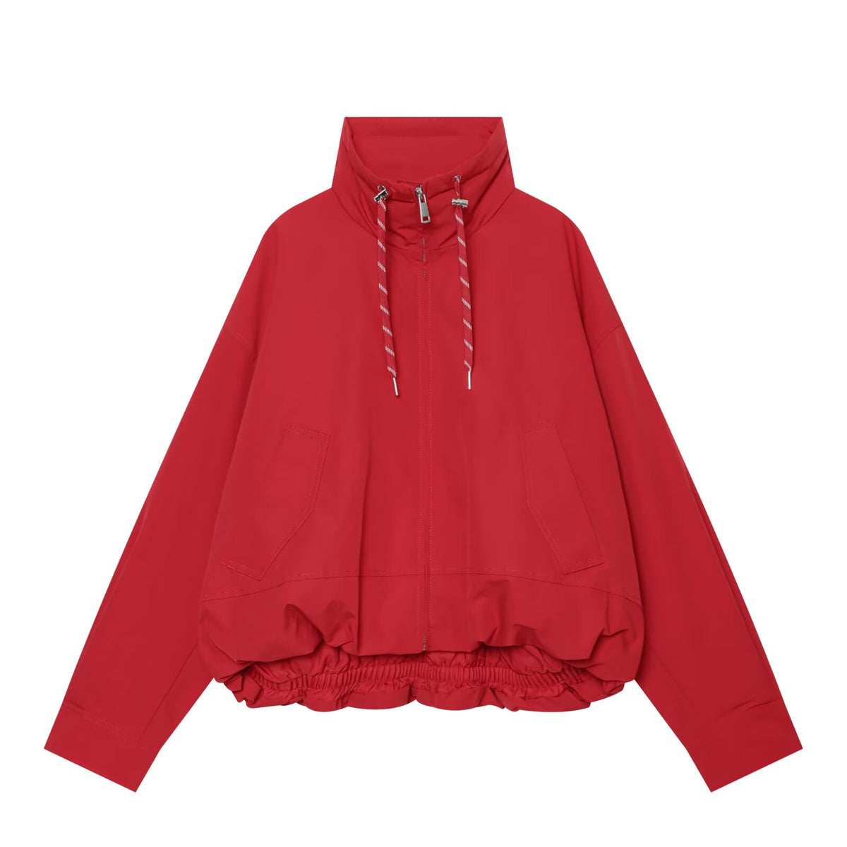Women's with drawstring short cotton jacket Coat