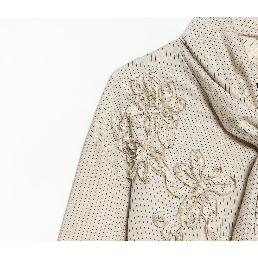 Women's knot decoration casual striped shirt