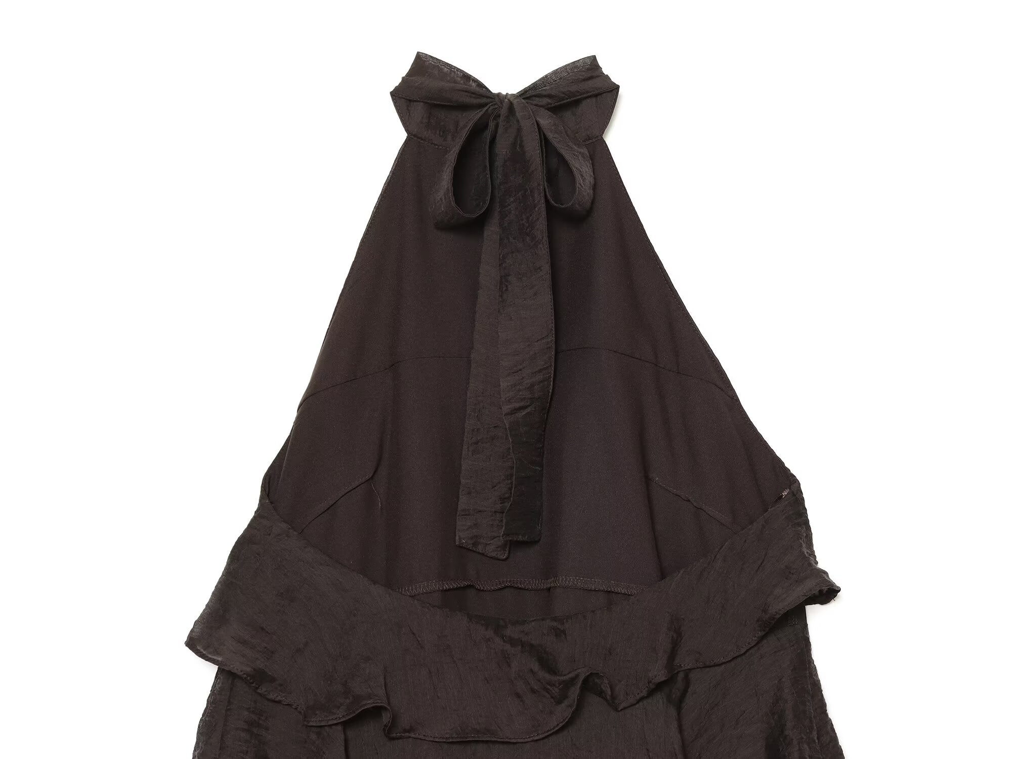 Women's layered decorative halter neck dress