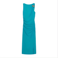 Women's slit design pleated Midi dress