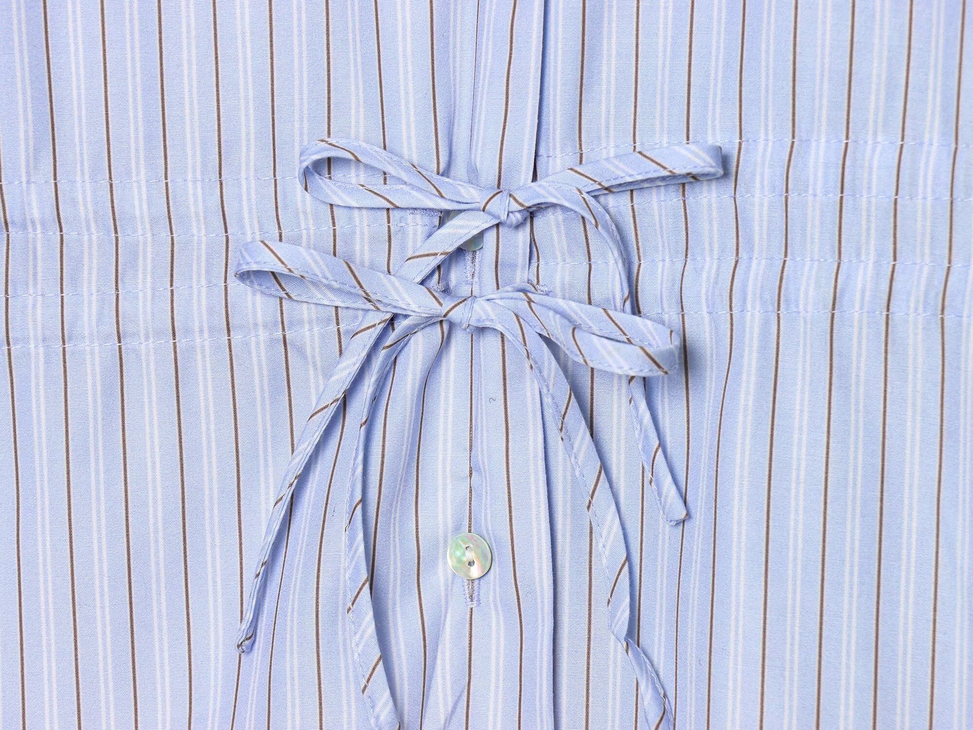 Women's bow decoration casual striped shirt
