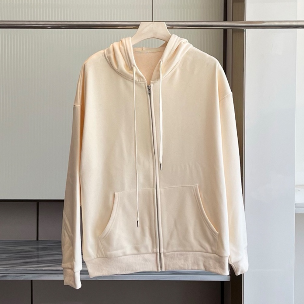 Women's new hooded sweater coat loose Joker zipper cardigan