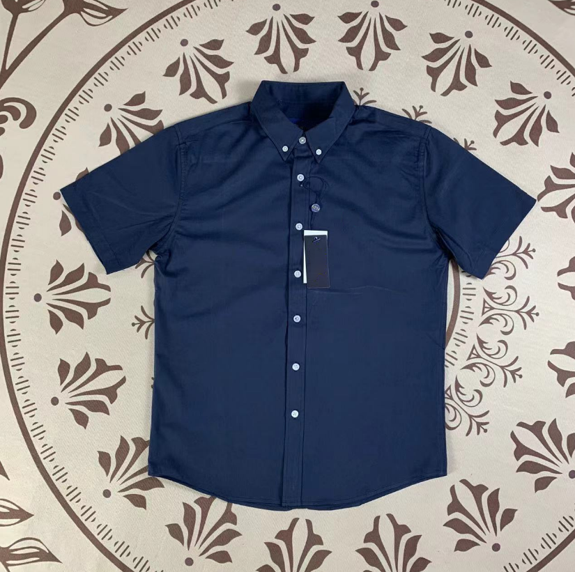 Men's and Women's New Fashion Casual Joker Cotton Twill Embroidered Short-sleeved Shirt