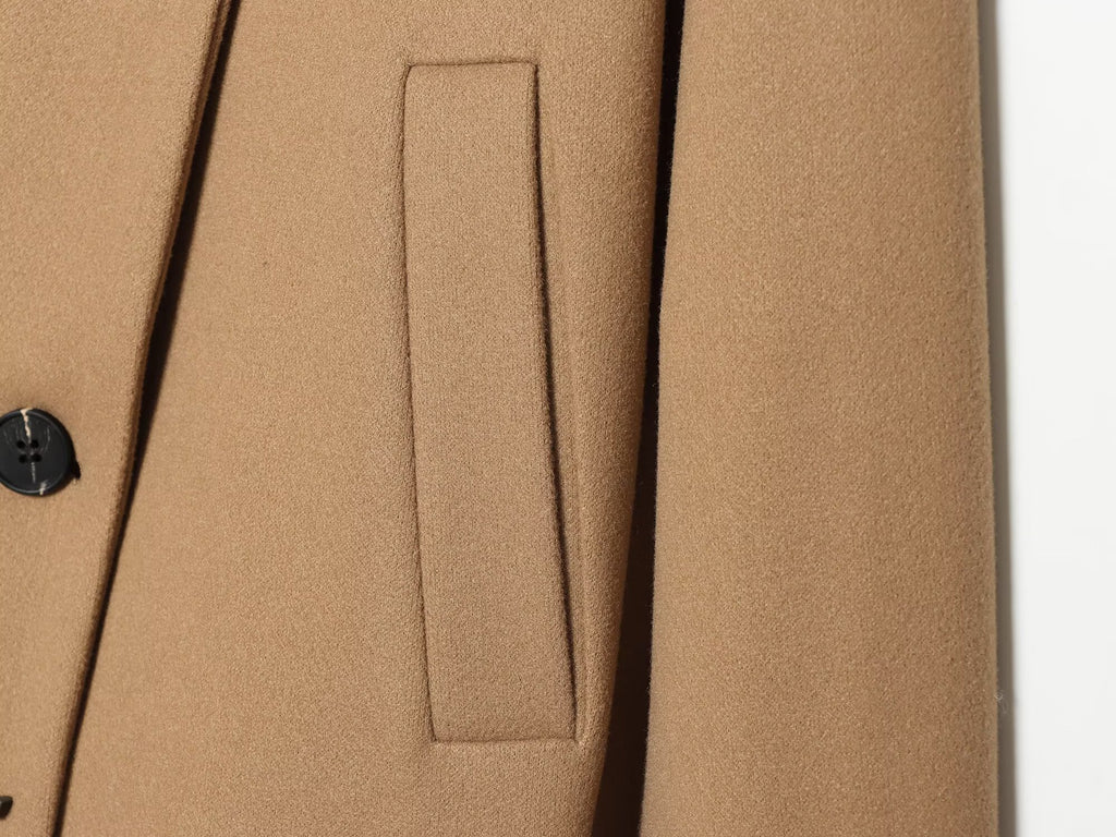 Women's standing collar short single breasted coat
