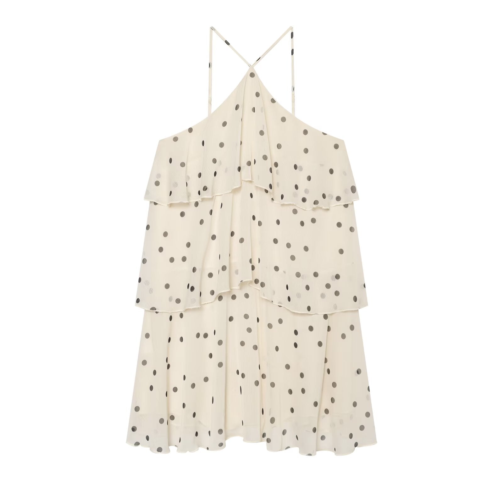 Women's vacation style polka dot cake dress