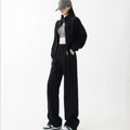Women's new vertical collar sports zipper cardigan pants suit