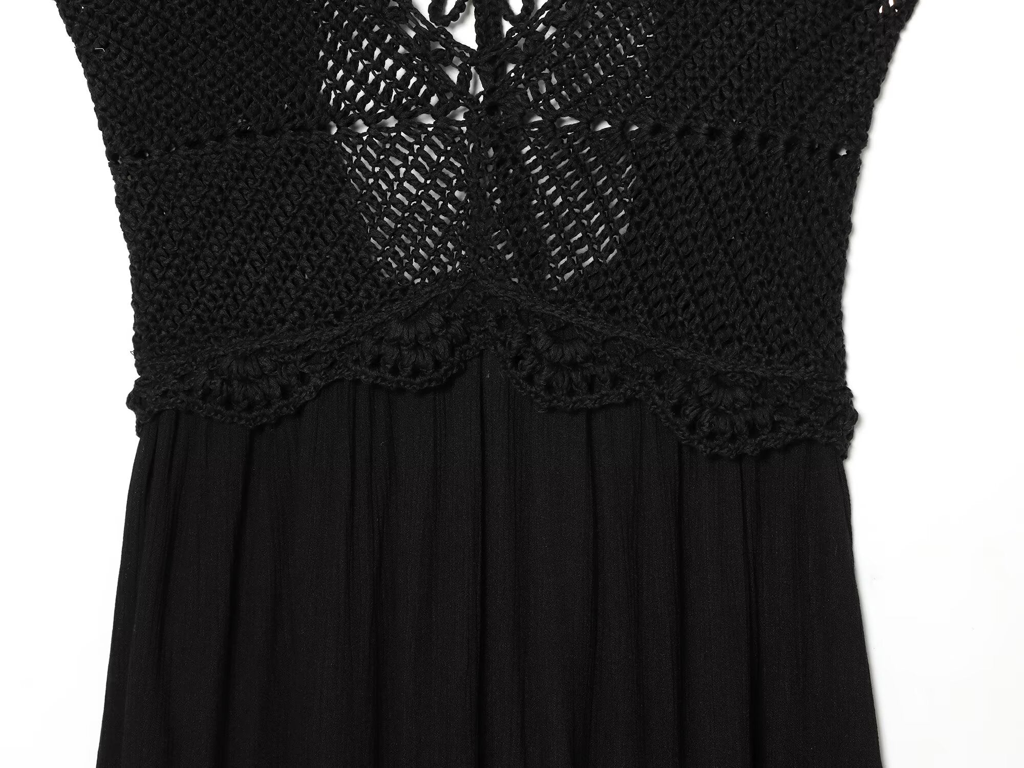 Women's crochet spliced knitted dress