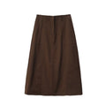 Women's retro casual versatile cotton MIDI skirt