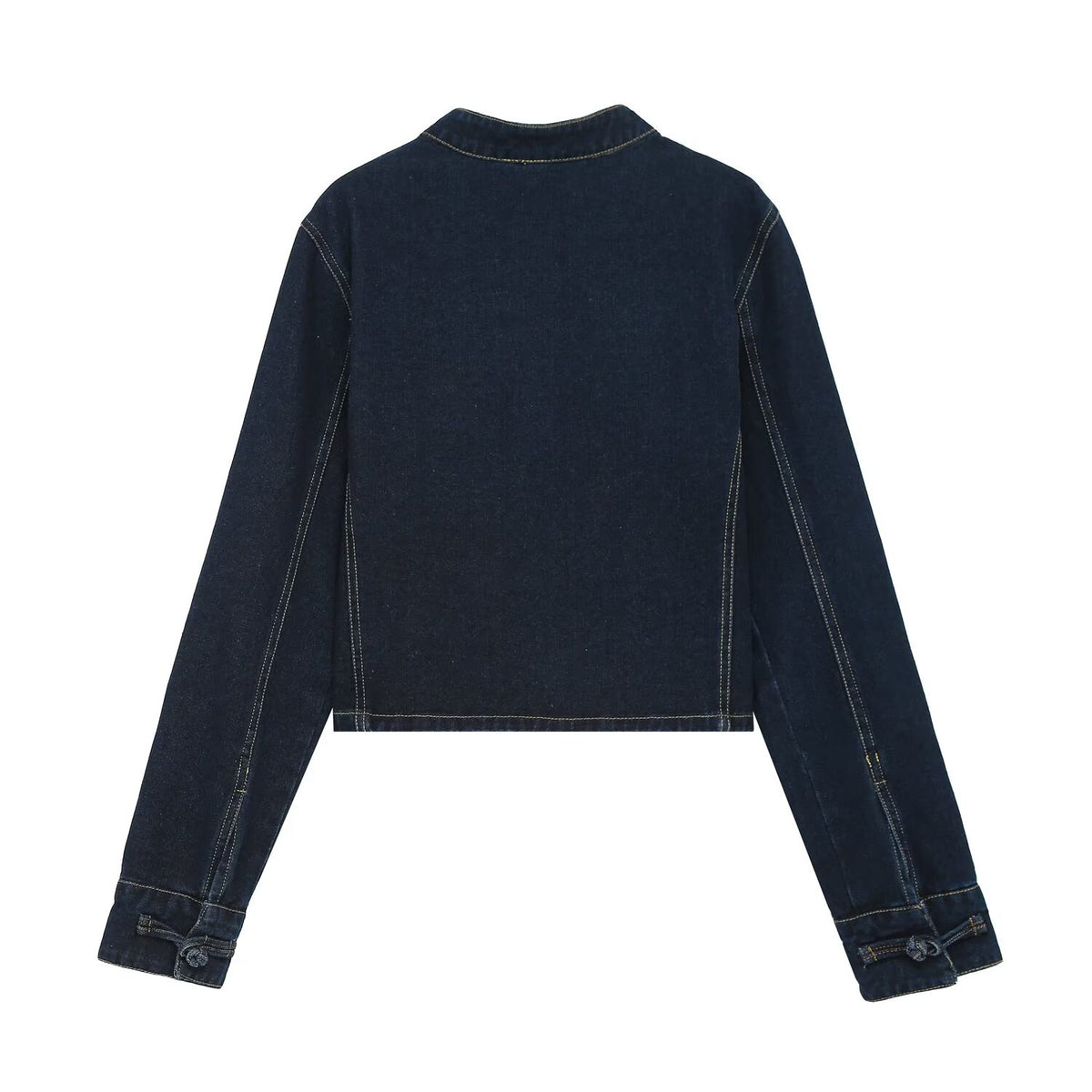 suit Women's 2 pieces slim rope knot buckle denim jacket Coat+jeans