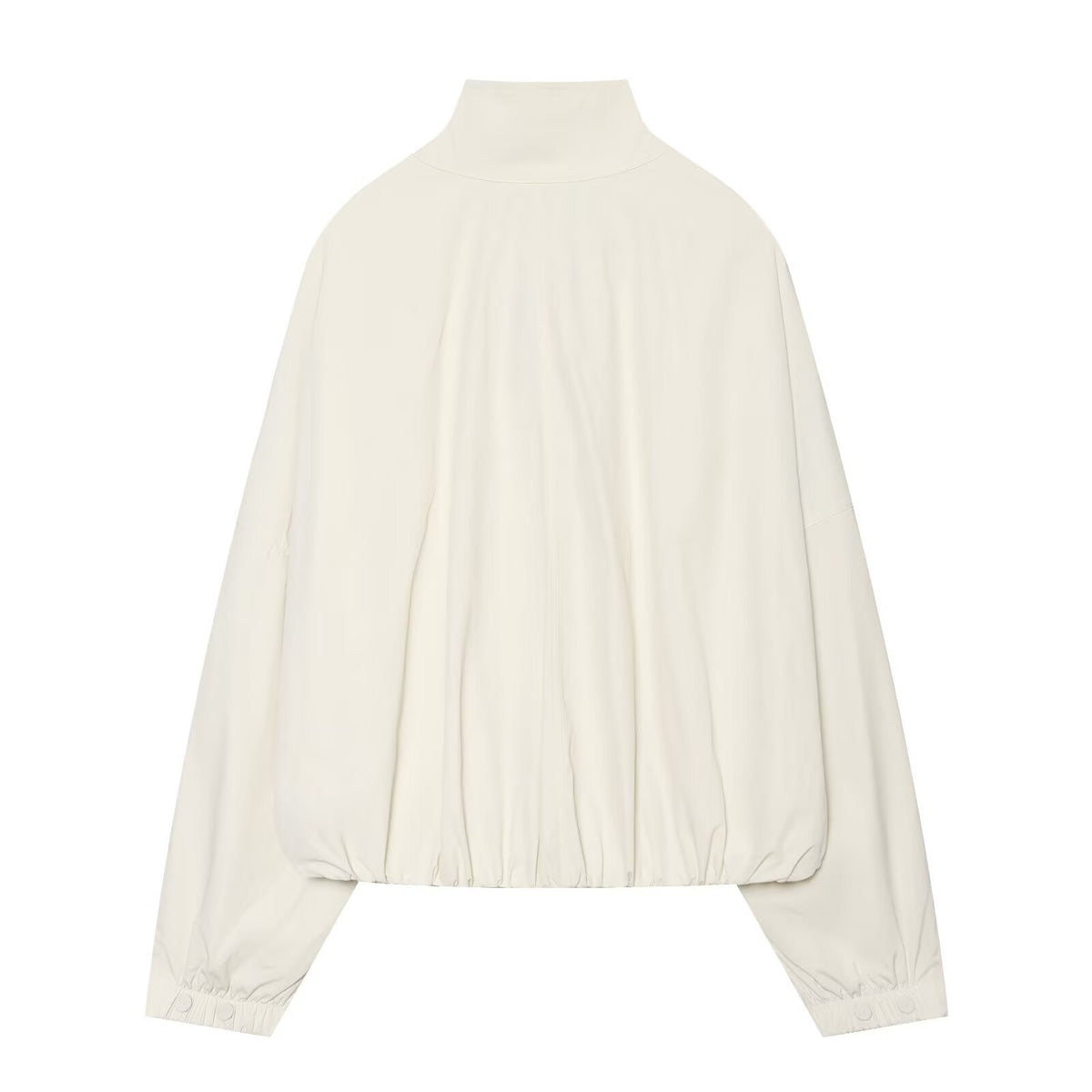 Women's standing collar single breasted nylon Coat