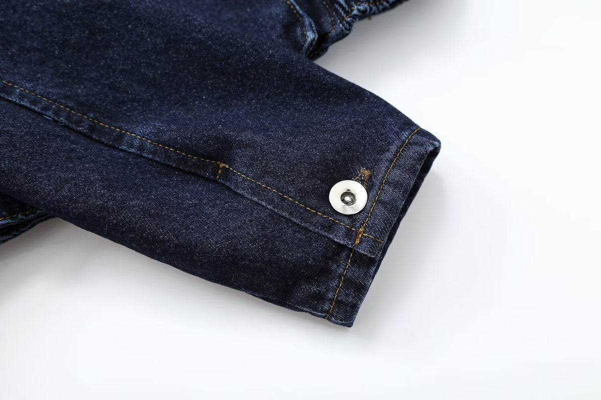 suit Women's 2 pieces short denim pilot jacket Coat+jeans