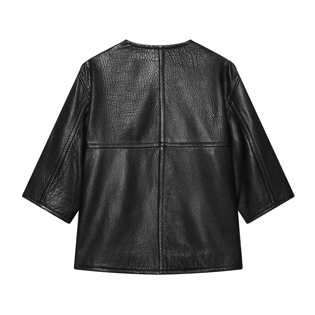 Women's soft faced faux leather short jacket Coat