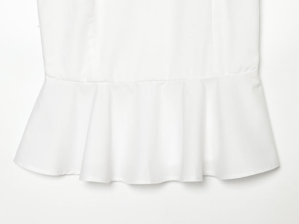 Women's backless bow decoration poplin top