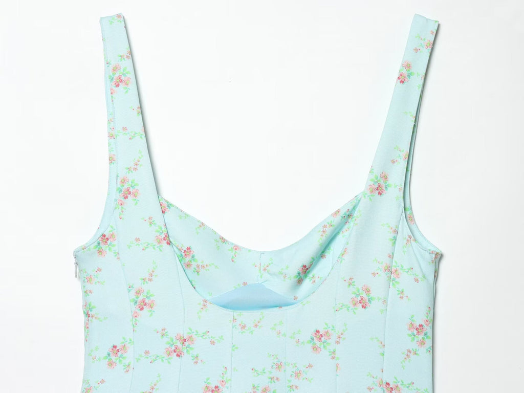 Women's floral printed poplin dress