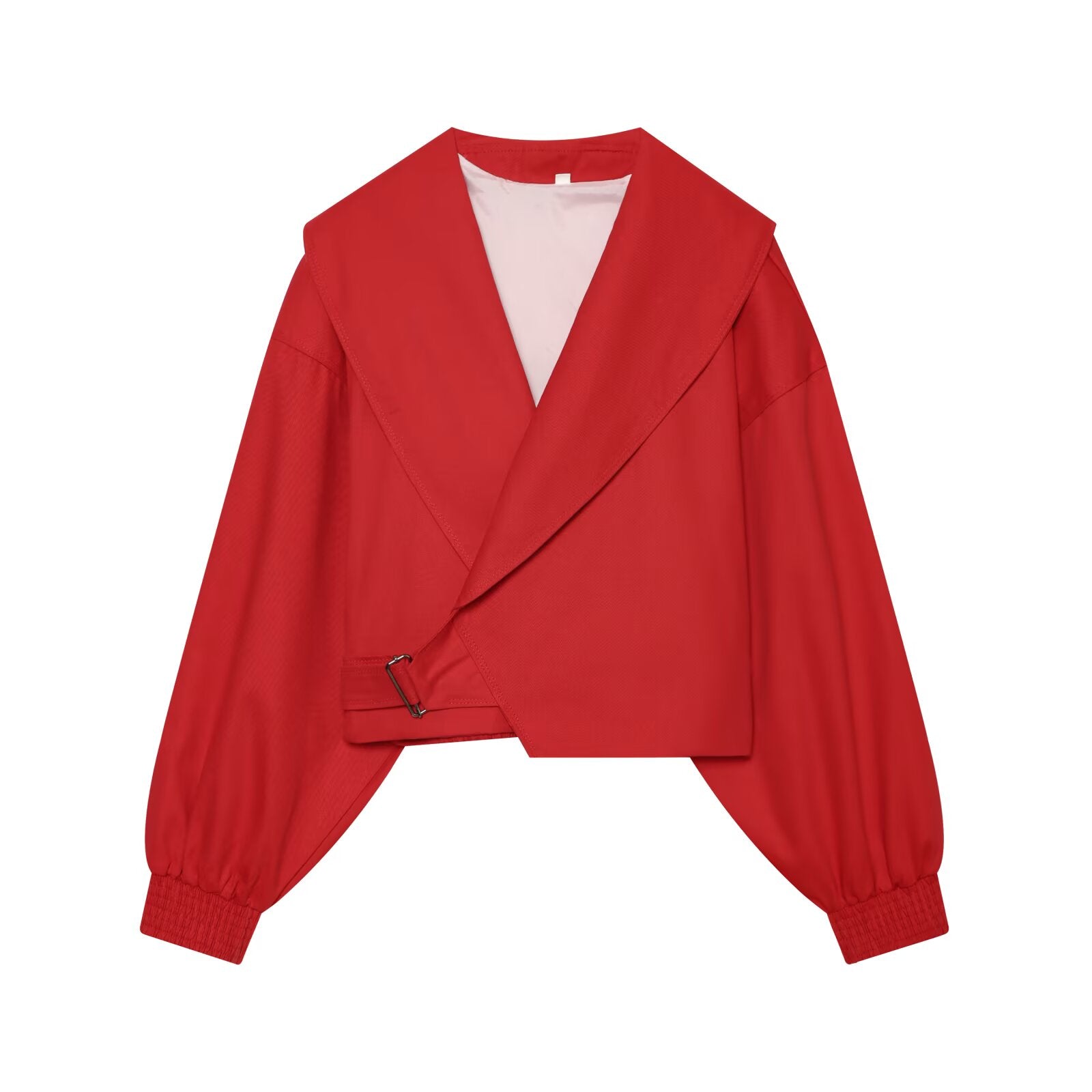 Women's long sleeved lapel short Coat