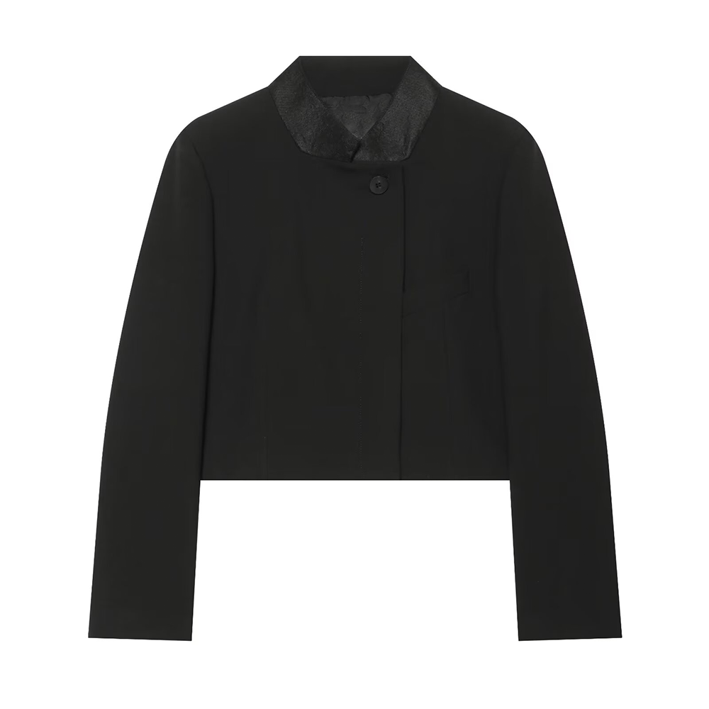 suit Women's 2 pieces short standing collar Blazer Coat +Pants