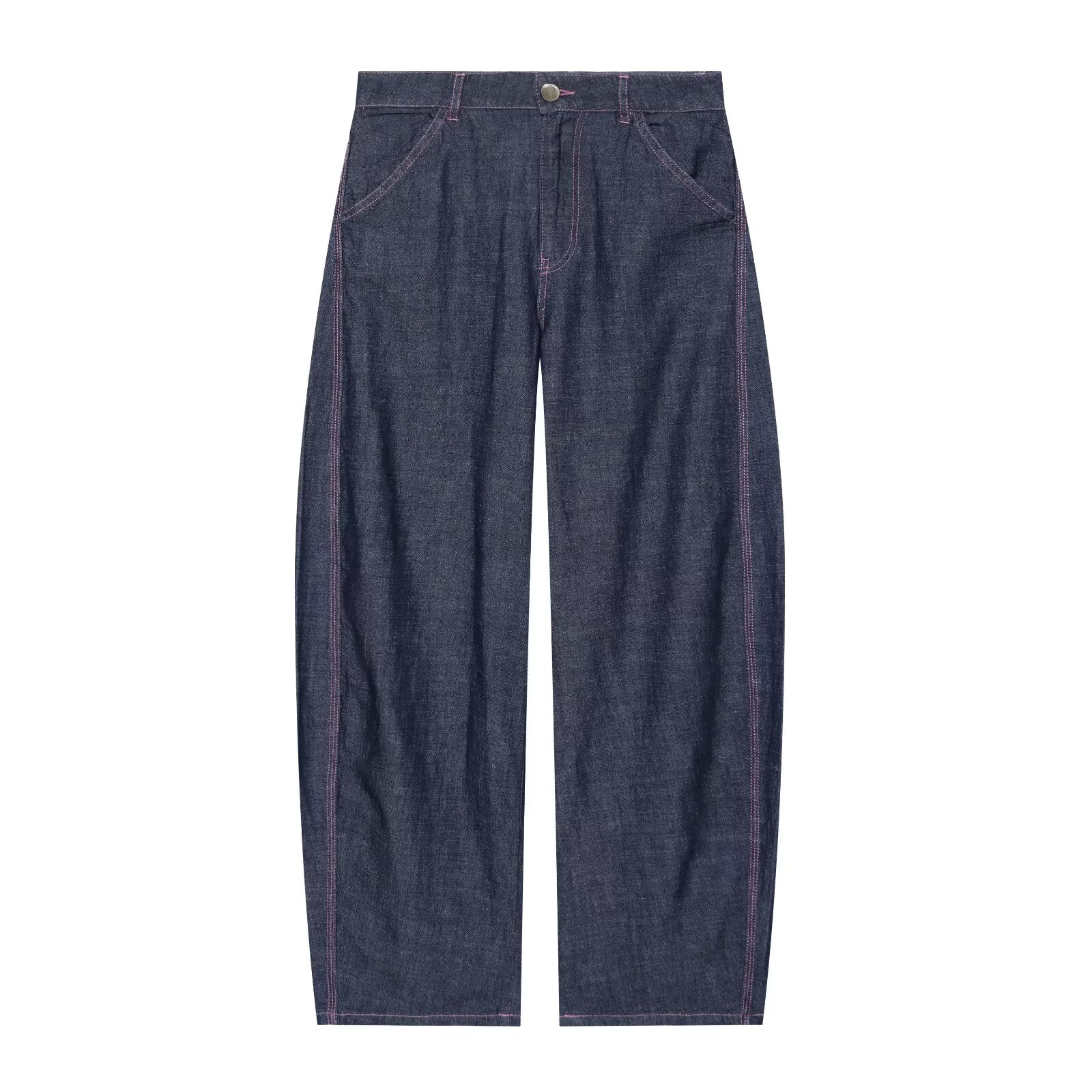 suit Women's 2 pieces casual Lapel denim shirt+denim bucket pants
