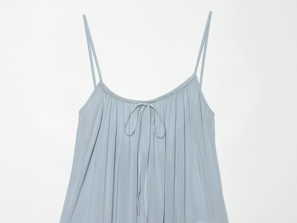 Women's layered decorative suspender mini dress