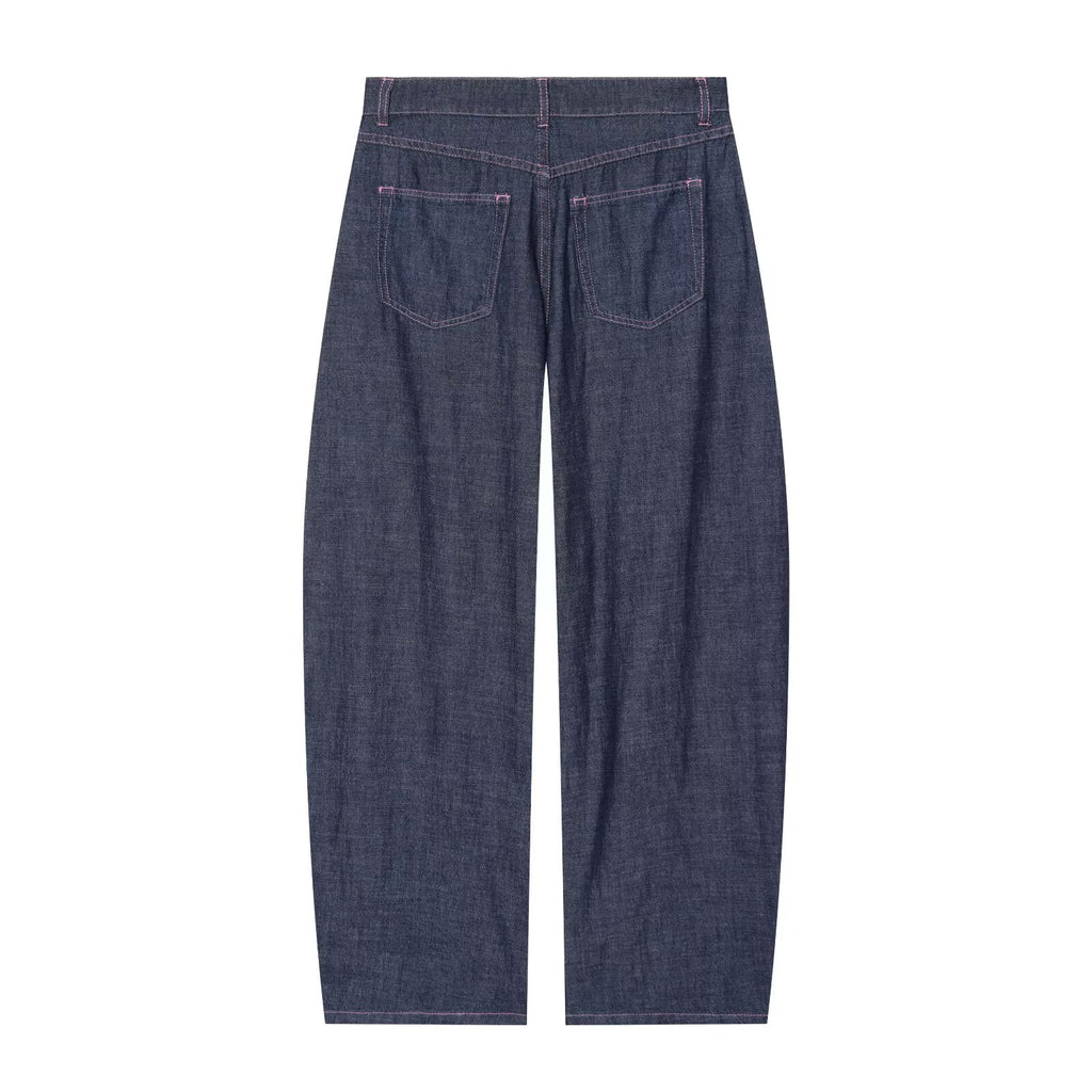 suit Women's 2 pieces casual Lapel denim shirt+denim bucket pants