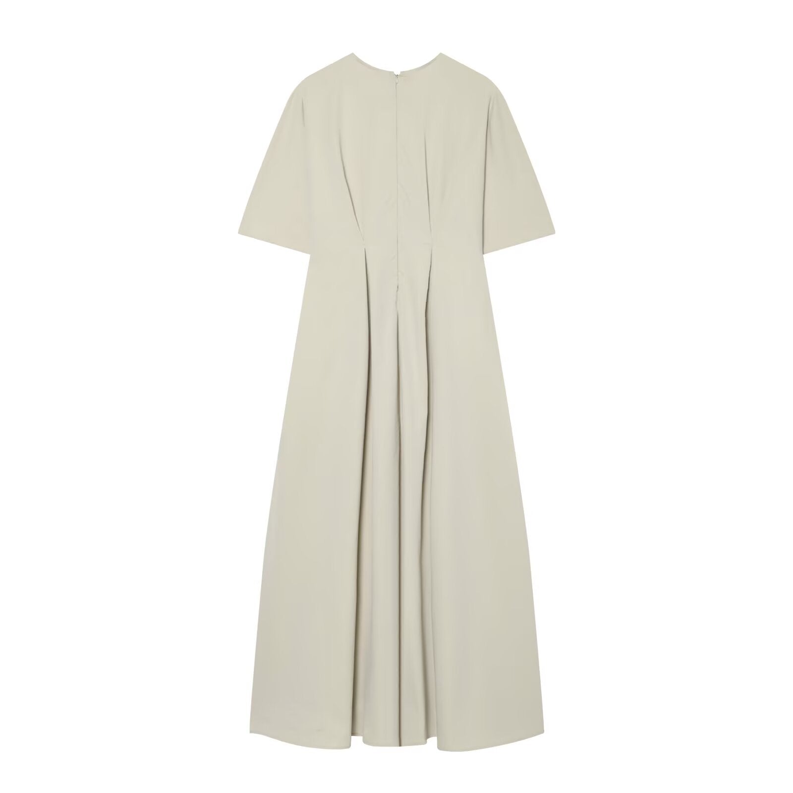 Women's pleated design poplin Midi dress