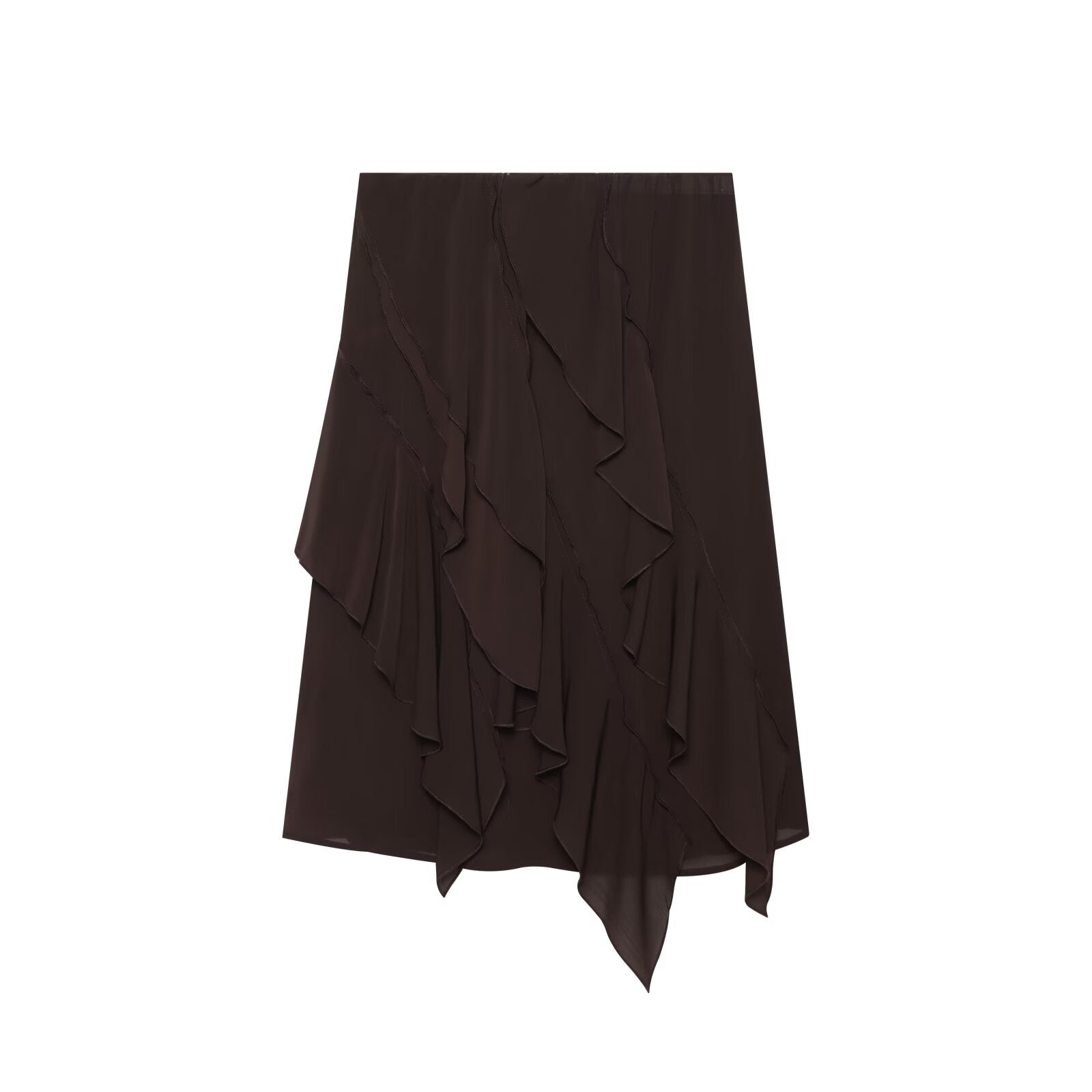 Women's ruffled draped Midi skirt
