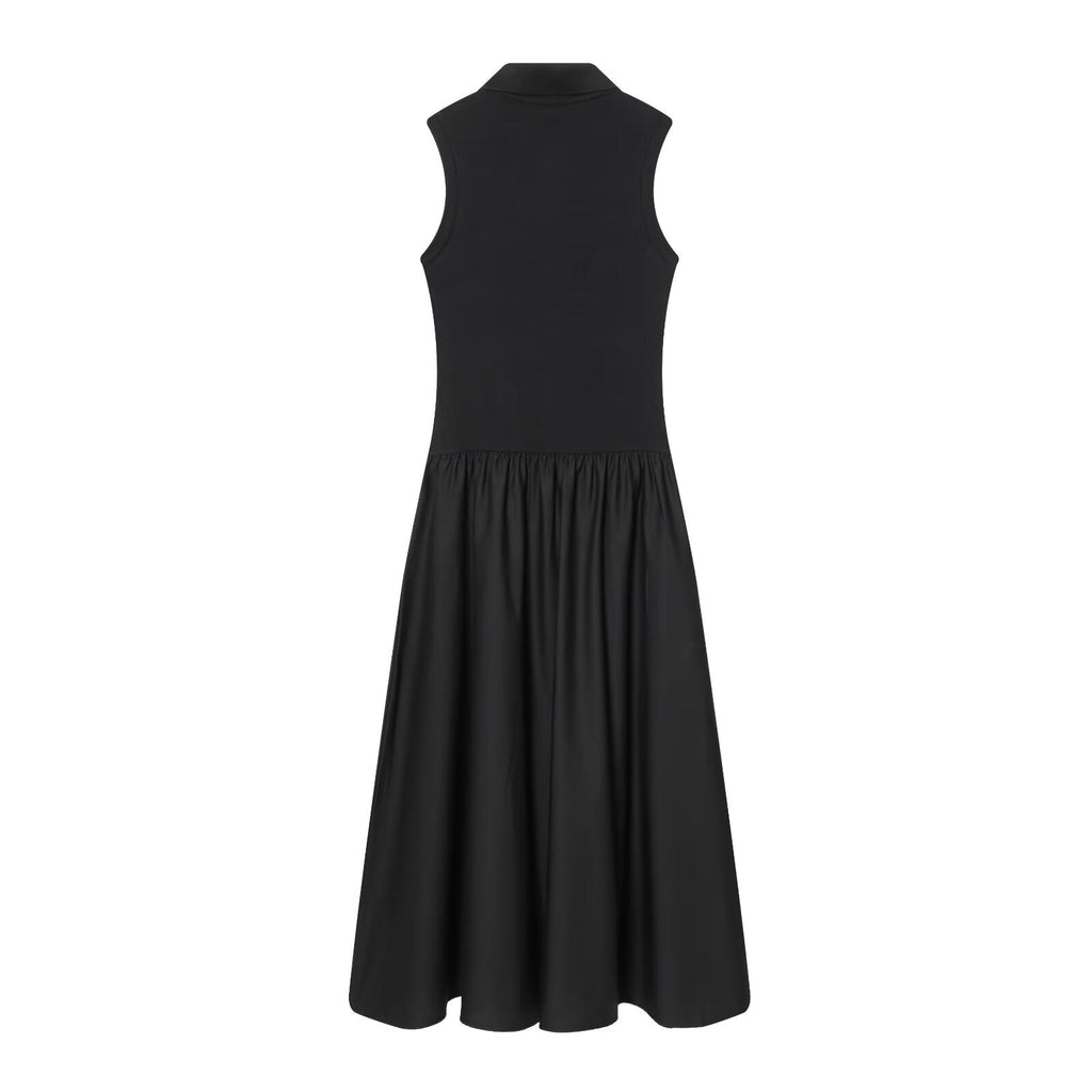 Women's sleeveless Polo collar knit MIDI dress