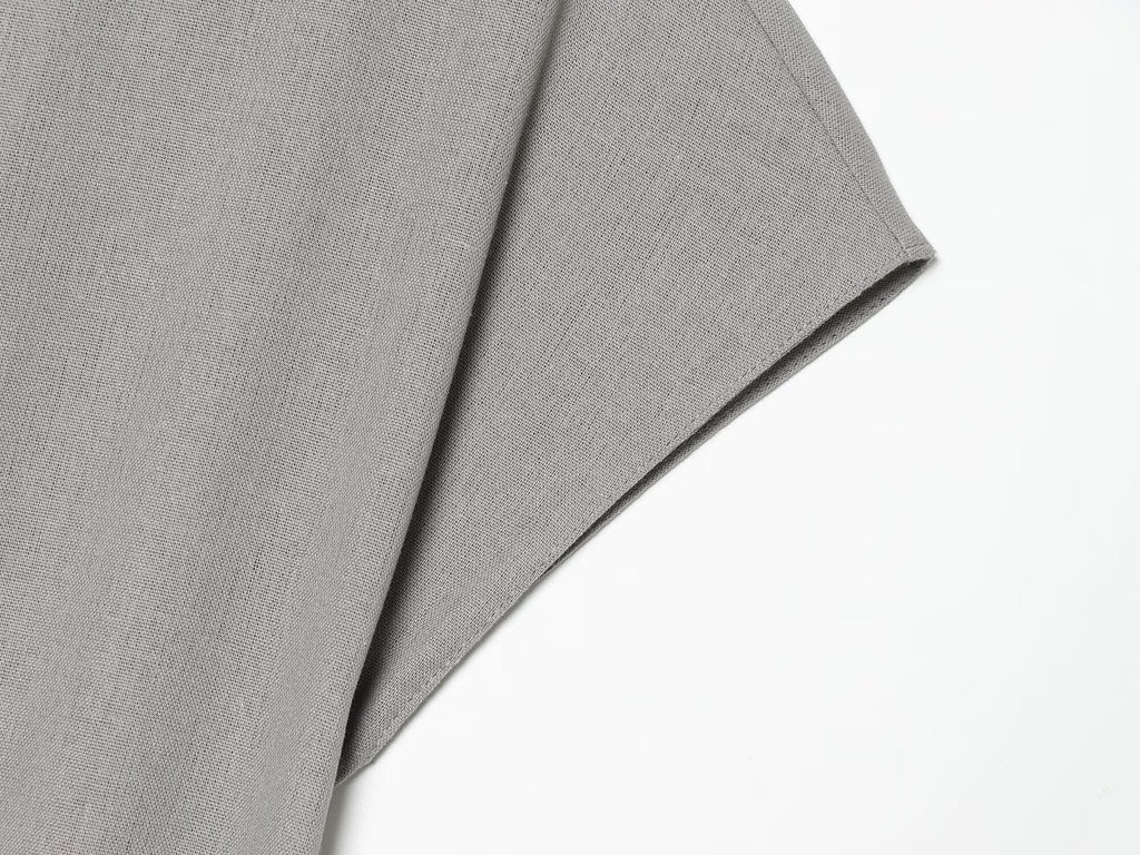Women's O Neck linen blended MIDI dress
