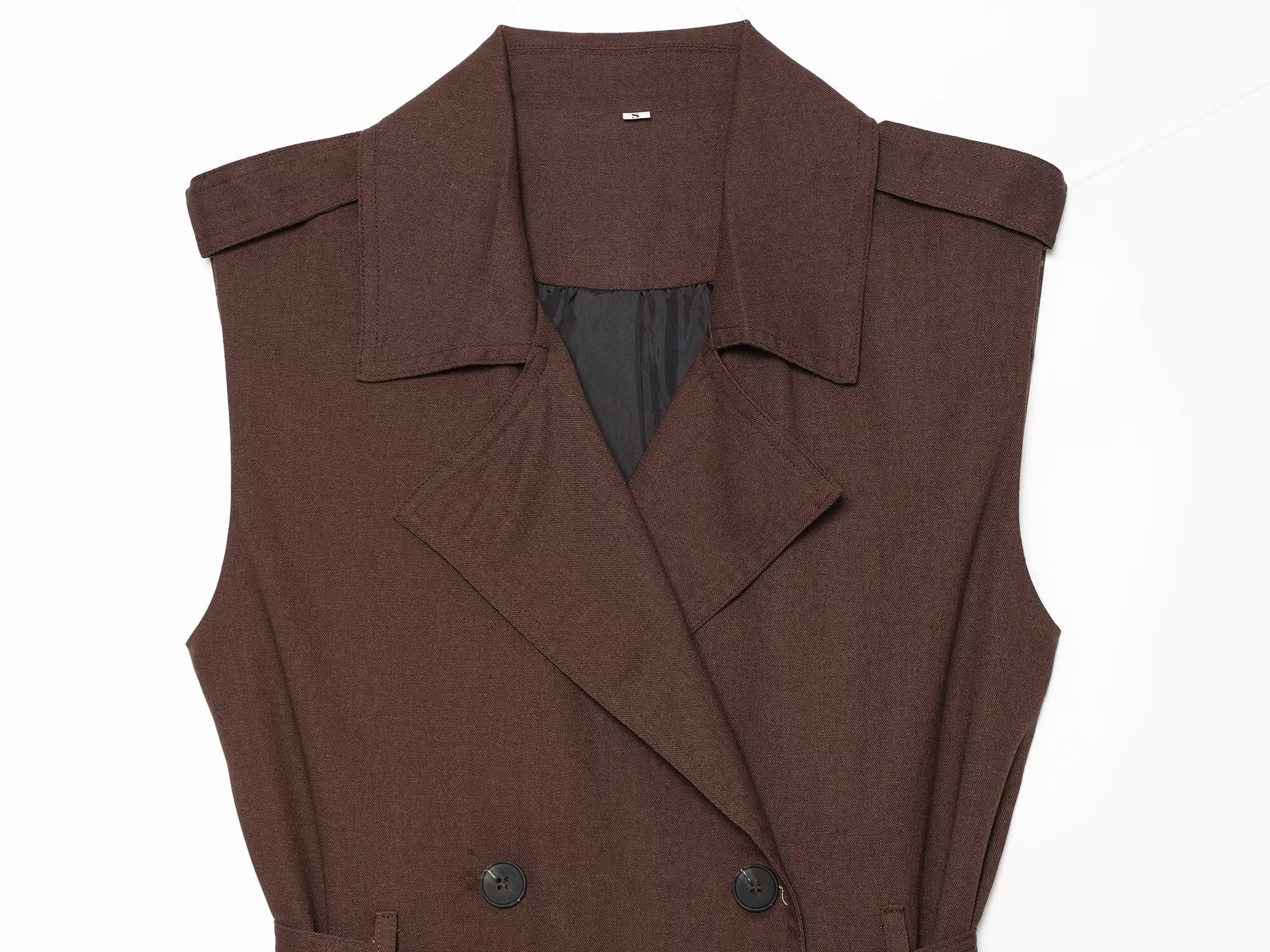Women's with Belt sleeveless linen blend vest