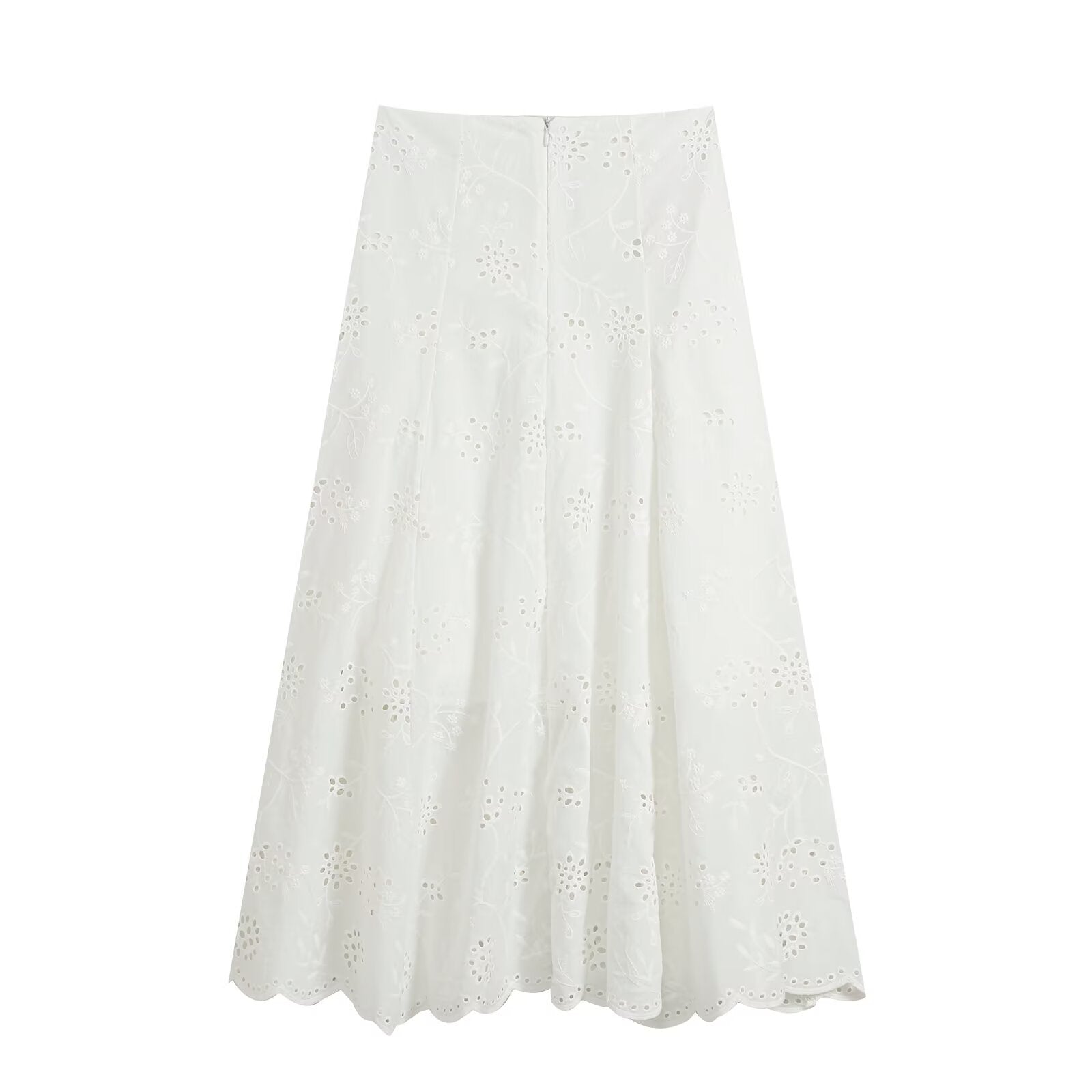 suit Women's 2 pieces artificial jewelry buckle hollow embroidery top+skirt