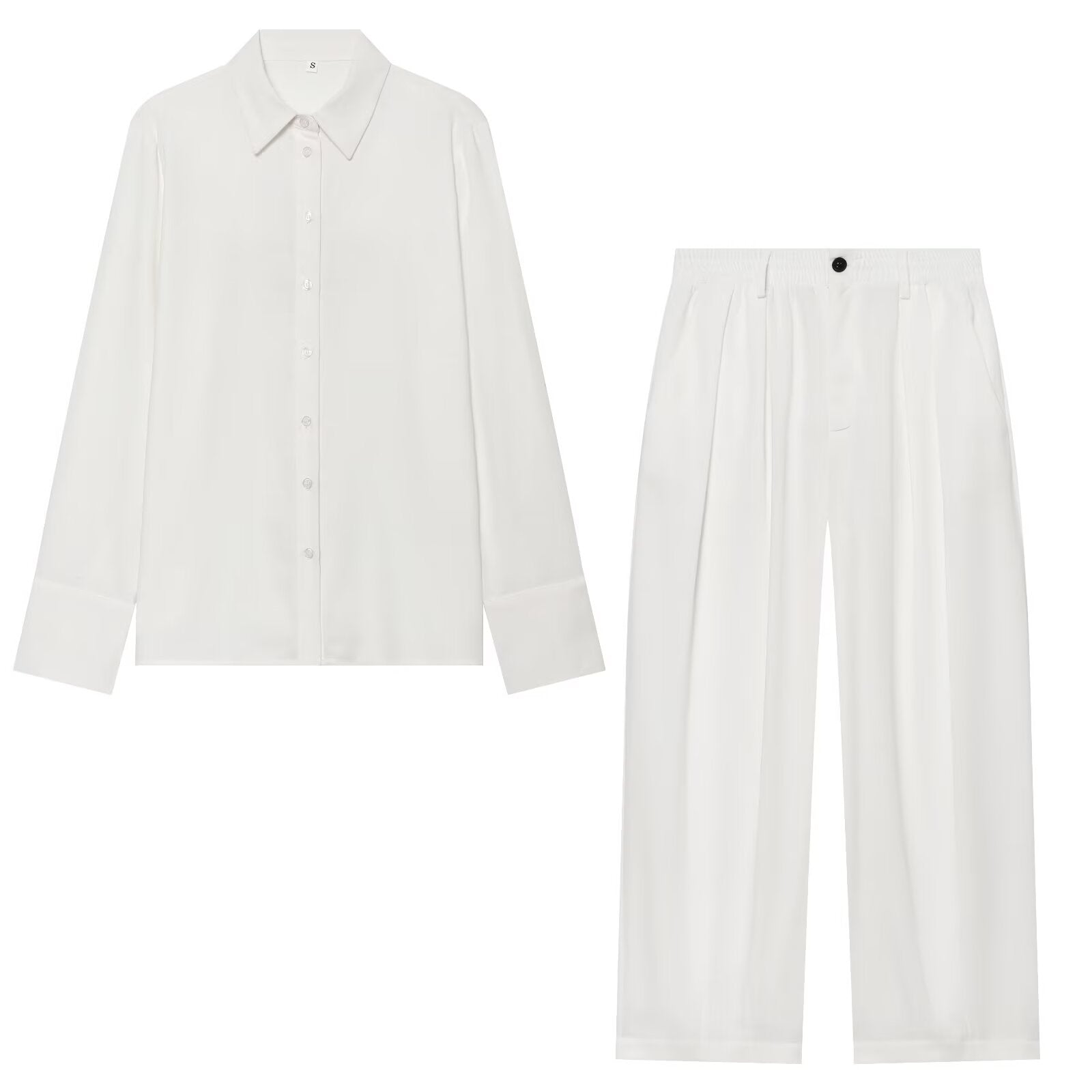 suit Women's 2 pieces casual linen blend shirt+Pants