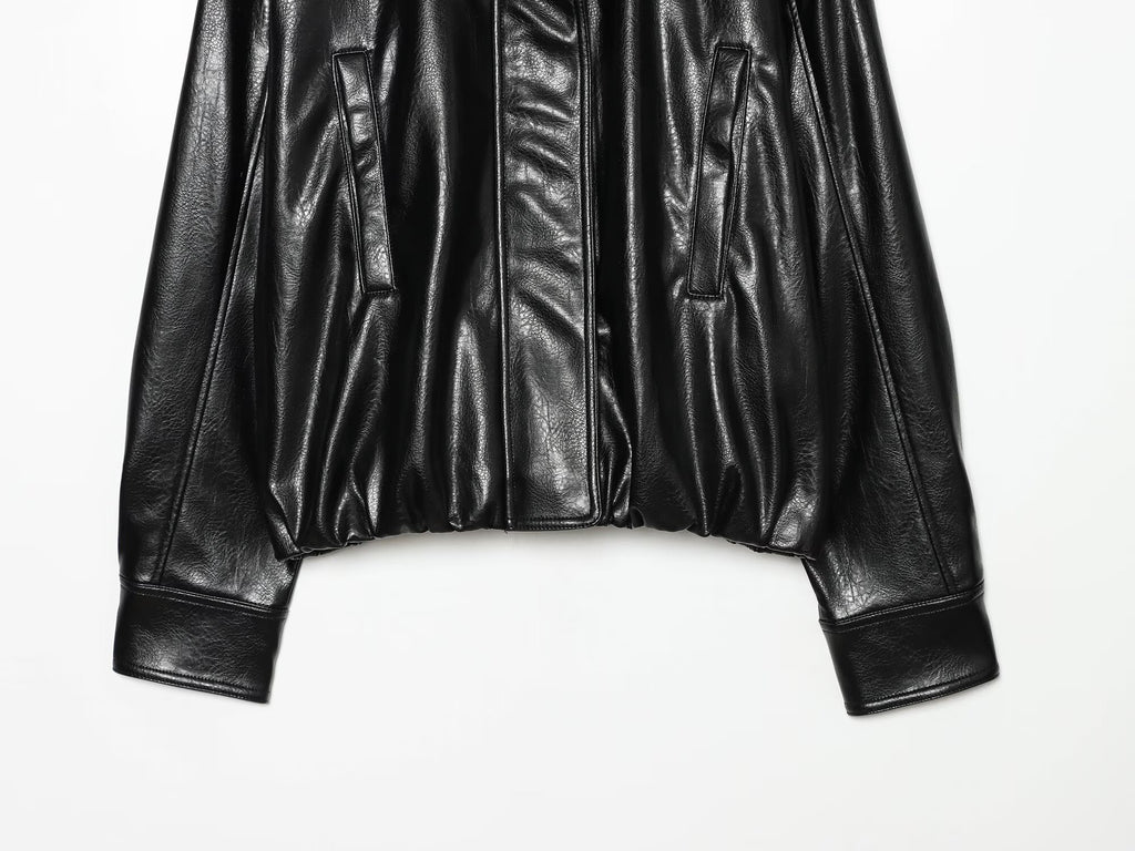 Women's leather effect pilot jacket Coat