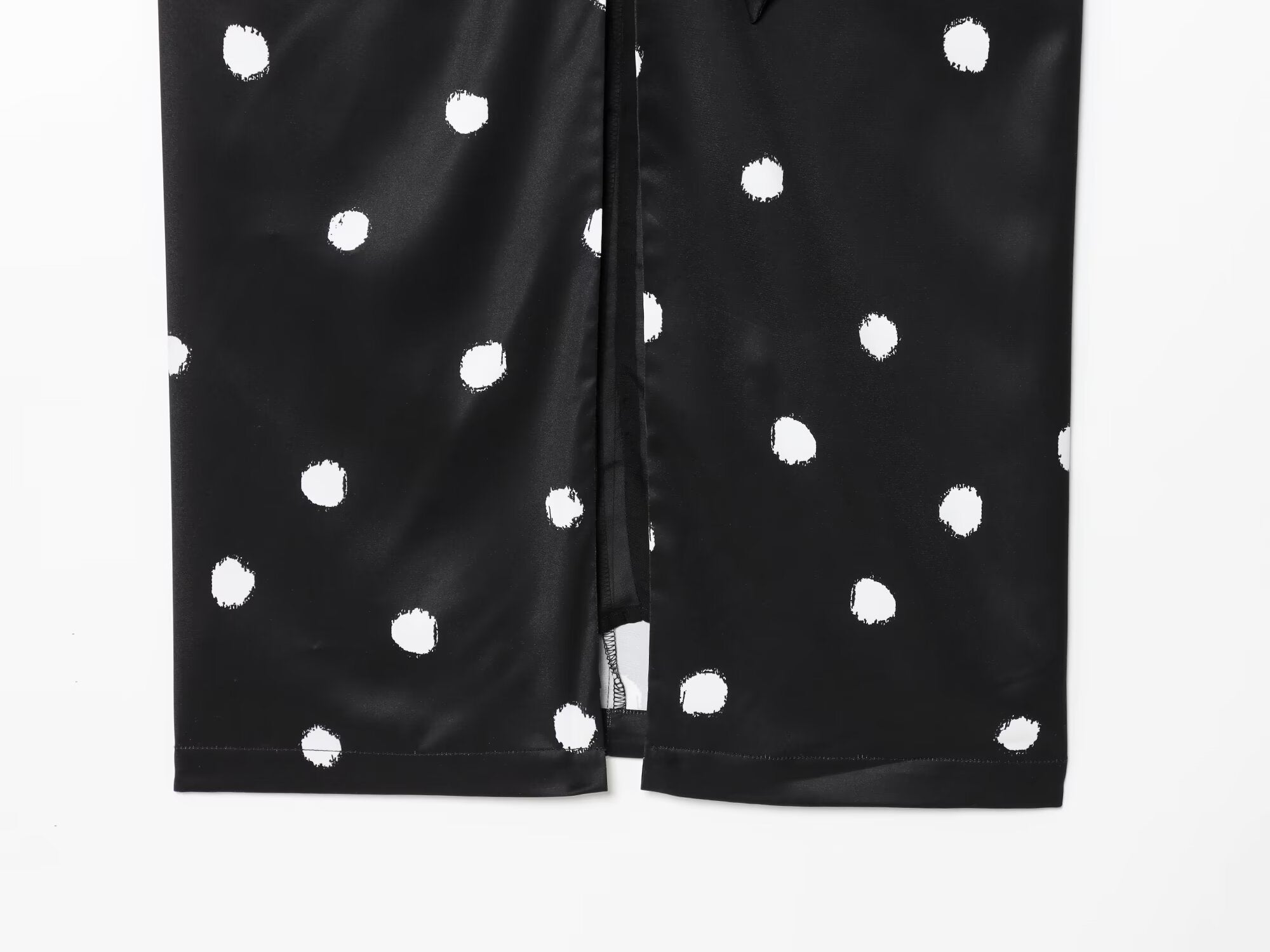 Women's knot decoration polka dot MIDI skirt