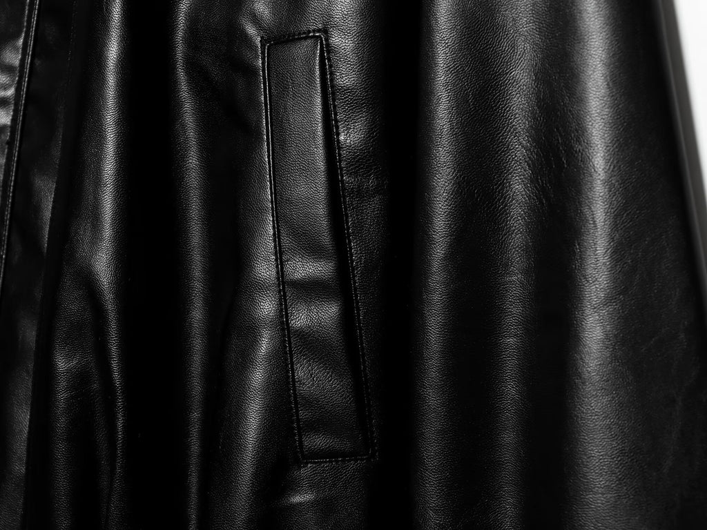 Women's loose faux leather pilot jacket Coat