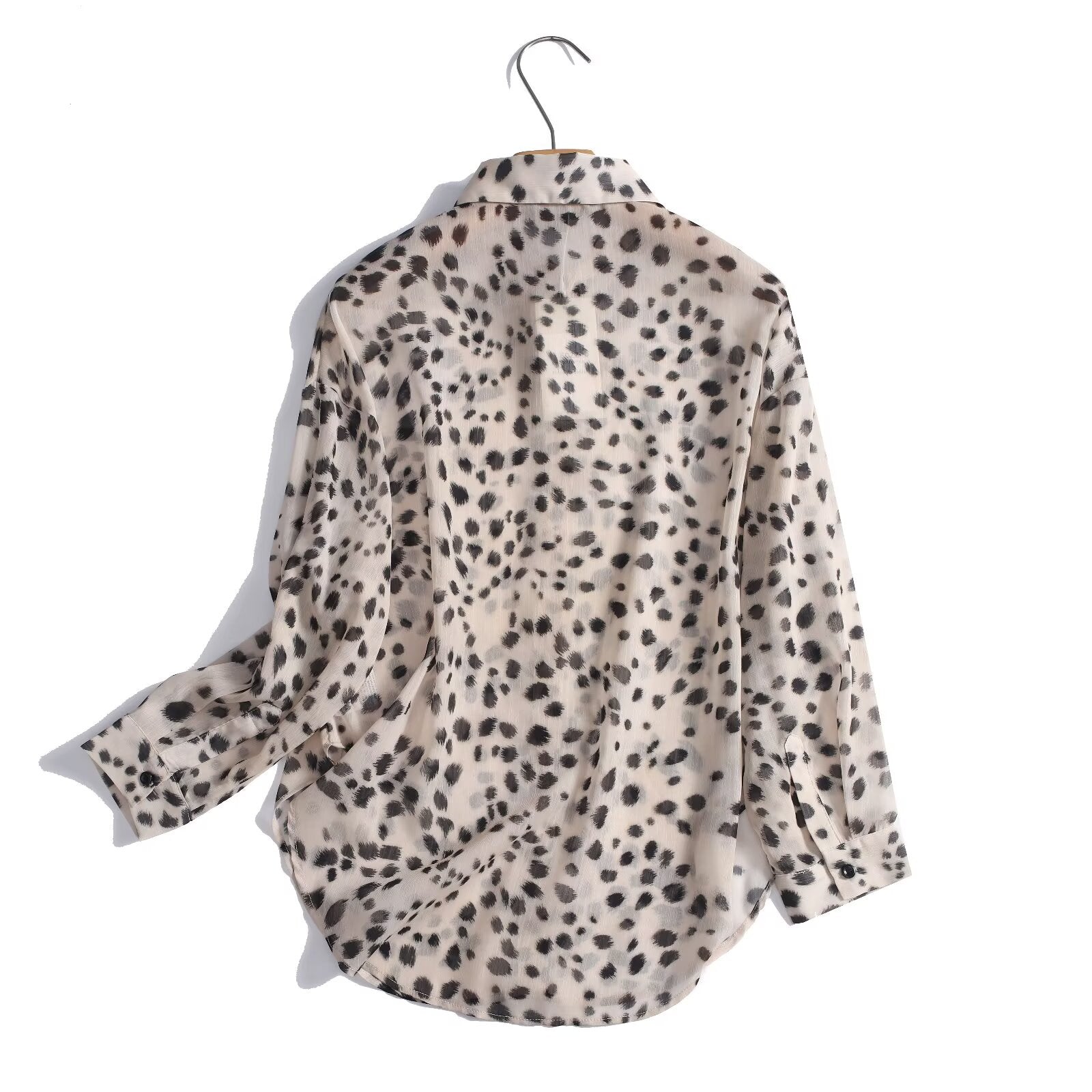 Women's vacation style animal print striped shirt