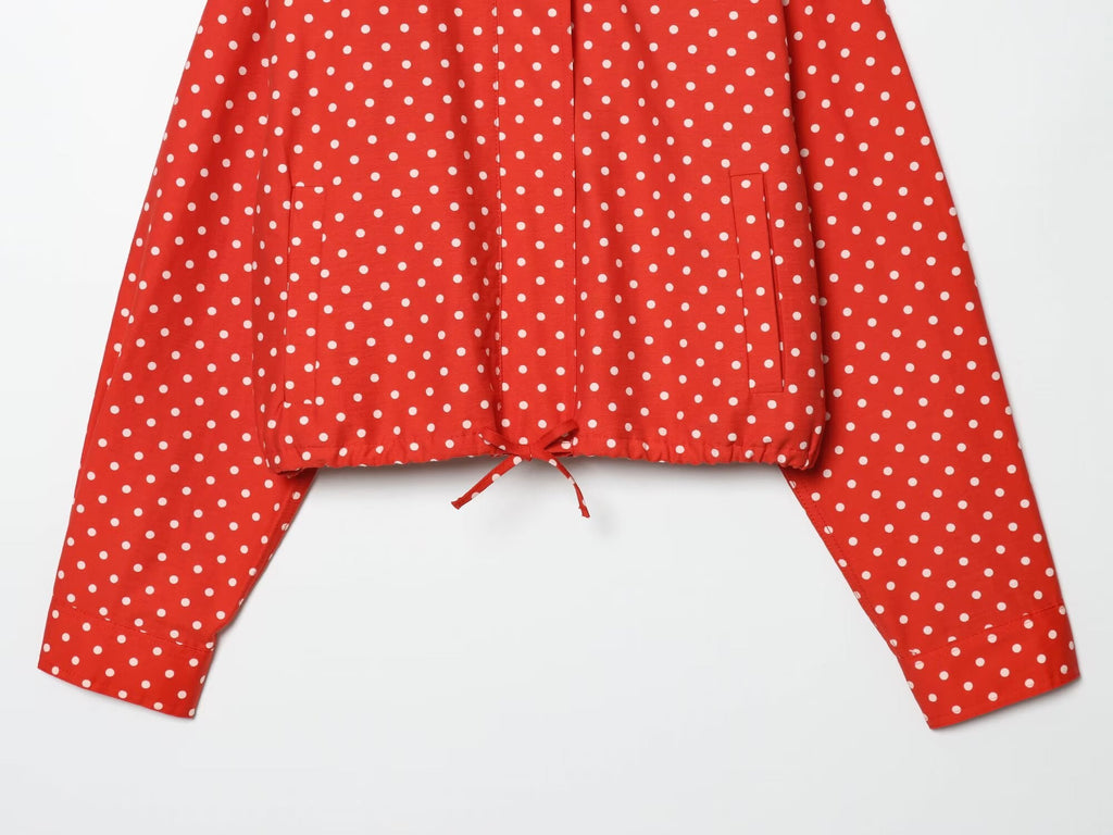 suit Women's 2 pieces polka dot bubble sleeve Coat+ Shorts