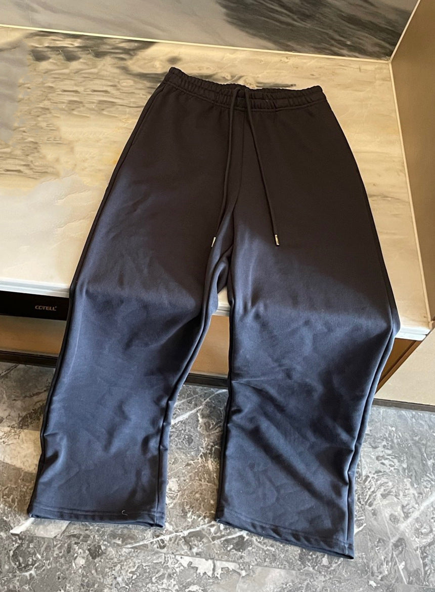 Women's new straight elastic casual pants wide-leg pants