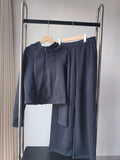 Women's slim-fit hooded cardigan and trousers two-piece set
