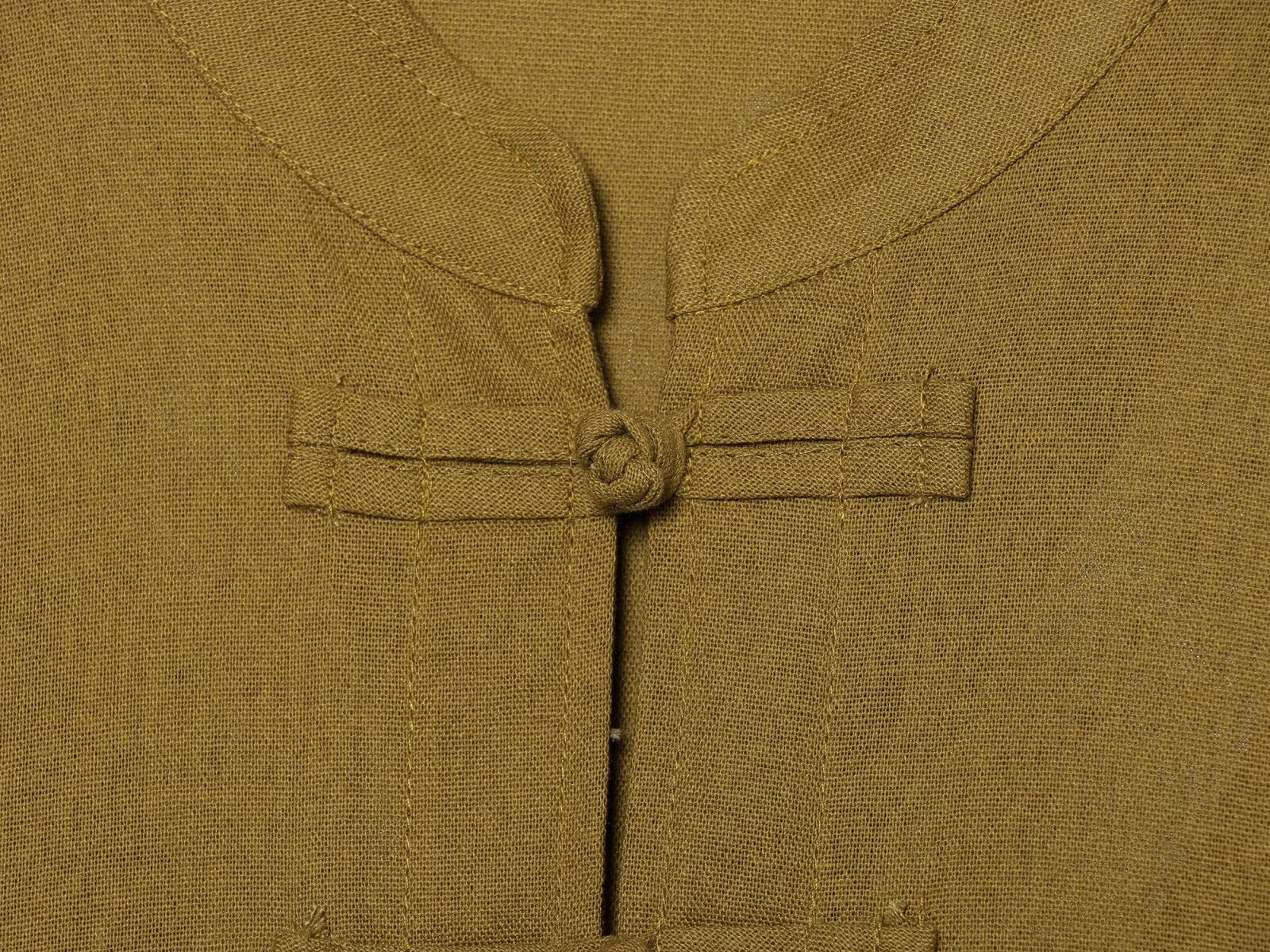 suit Women's 2 pieces loose rope knot buckle linen blend shirt+Pants