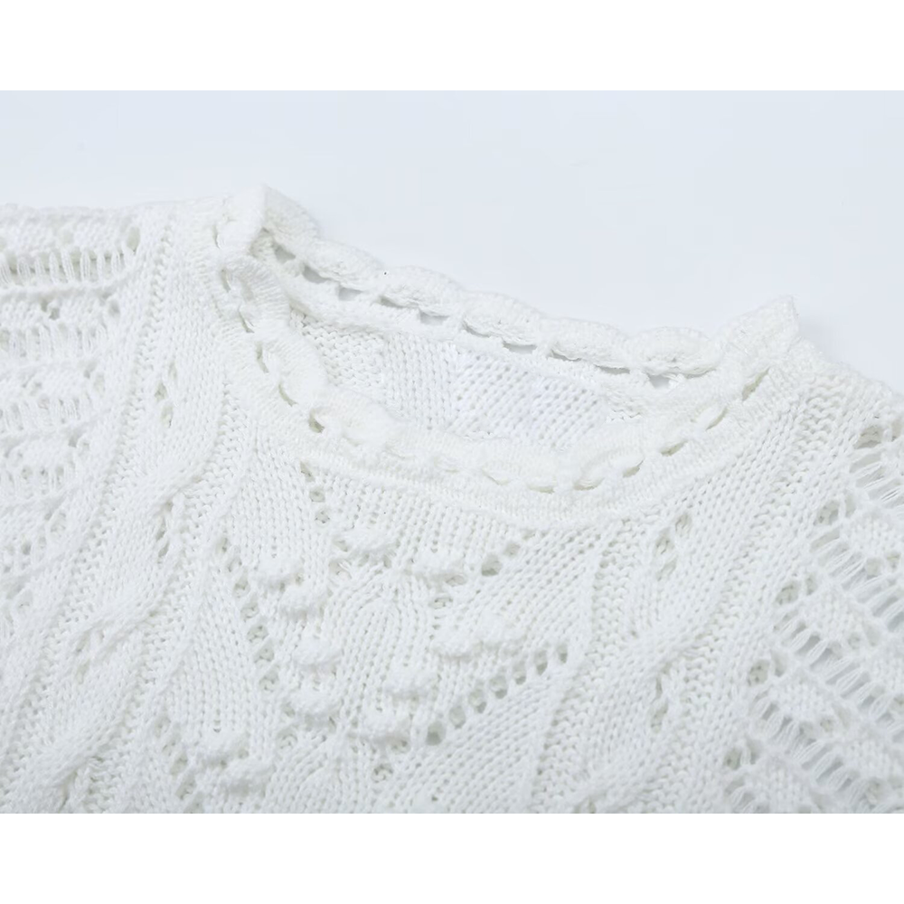 Women's hollow texture knitted sweater